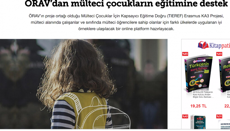 TIEREF projesi mültecilerin eğitimi konusunda önemli bir rol oynamaktadır